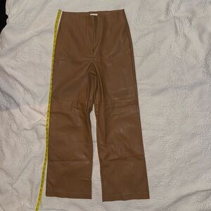 Wilfred Faux Leather High Rise Structured Pants Size 4 Tan/Light Brown